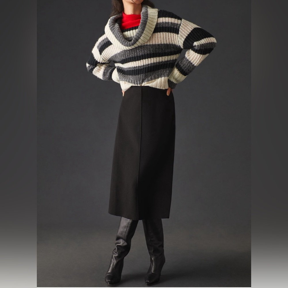 Anthropologie stripped turtleneck sweater